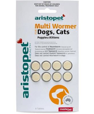 Aristopet Multiwormer Tabletss Dog Cat 8 Pack