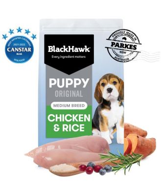 Black Hawk Dry Dog Food Puppy Medium Breed Original Chicken And Rice 3kg