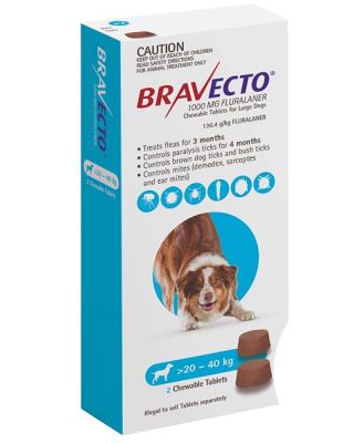 Bravecto Large Dog Blue Protection 4 Pack