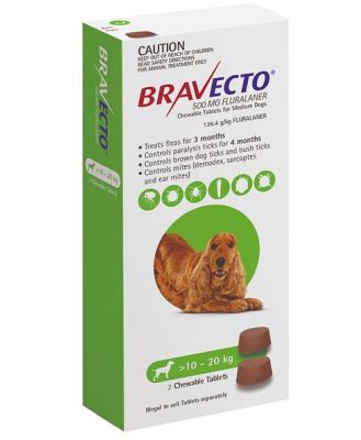 Bravecto Medium Dog Green Protection 4 Pack