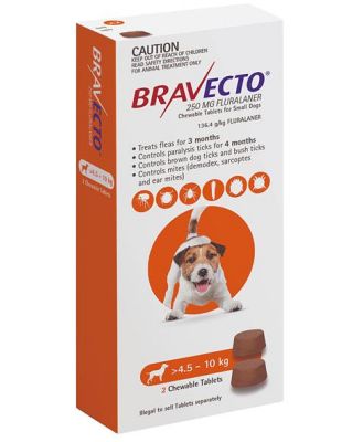 Bravecto Small Dog Orange Protection 4 Pack