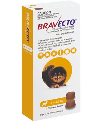 Bravecto Very Small Dog Yellow Protection 4 Pack