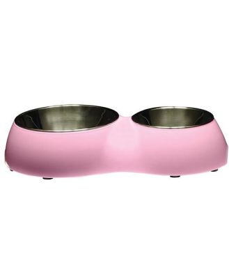 Catit 2 In 1 Style Durable Double Cat Diner Pink Each