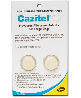Cazitel Flavoured Allwormer Tablets For Large Dogs 16 Pack
