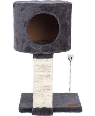 Charlies Pet Cat Tree Cubby With Scratching Slope Charcoal Each