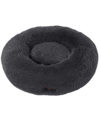 Charlies Pet Faux Fur Fuffy Calming Pet Bed Nest Charcoal