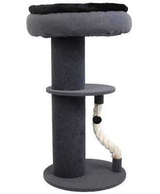 Charlies Pet Higher Cat Tree Scratching Tower With Snuggle Bed Dark Grey Black Each