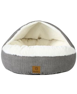 Charlies Pet Snuggle Hooded Nest Silver