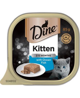 Dine Classic Collection Kitten With Ocean Fish Wet Cat Food Tray 14 X 85g