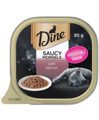 Dine Classic Collection Saucy Morsels With Salmon Wet Cat Food Tray 14 X 85g
