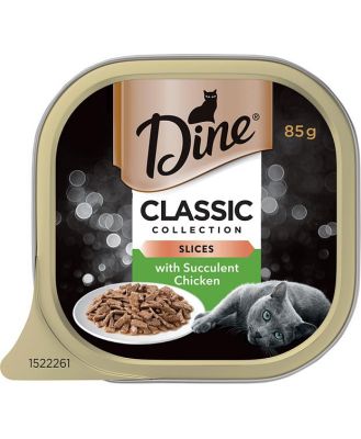 Dine Classic Collection Slices With Succulent Chicken Wet Cat Food Tray 14 X 85g