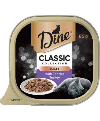 Dine Classic Collection Slices With Tender Turkey Wet Cat Food Tray 42 X 85g