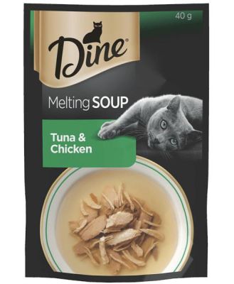 Dine Melting Soup Tuna And Chicken Wet Cat Food Pouch 12 X 40g