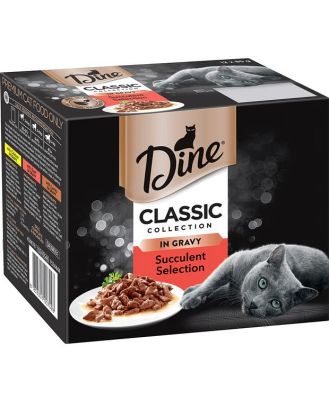 Dine Multipack Classic Collection In Gravy Mixed Selection Wet Cat Food Pouches 12 X 85g