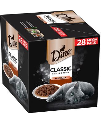 Dine Multipack Classic Collection Slices With Succlent Chicken Plus Cuts In Gravy With Beef And Liver Wet Cat Food Tay 28 X 85g