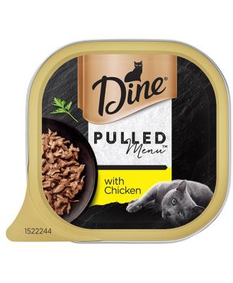 Dine Pulled Menu With Chicken Wet Cat Food Tray 7 X 85g