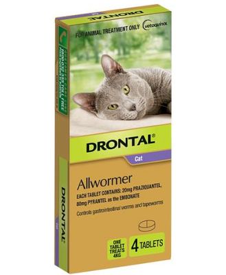 Drontal Cat Wormer Refill 4 Tablets