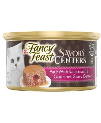 Fancy Feast Savoury Centers Pate Salmon Gourmet Gravy Wet Cat Food 24 X 85g