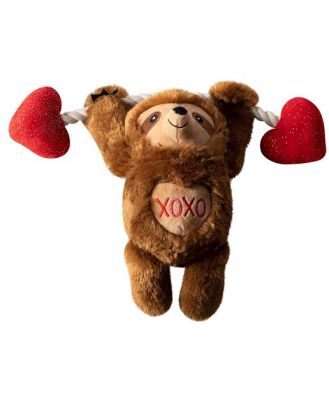 Fringe Studio Valentines Day Beclaws I Love You Sloth Plush Squeaker Dog Toy Each