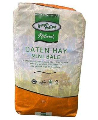 Green Valley Naturals Oaten Hay Mini Bale For Small Pets 22L