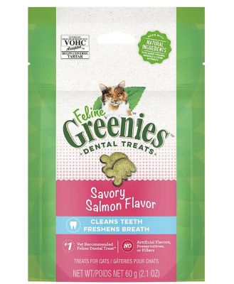 Greenies Cat Treats Dental Savoury Salmon Flavour 60g