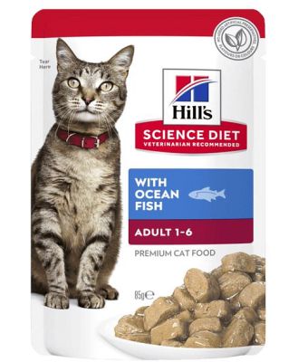 Hills Science Diet Adult Optimal Care Ocean Fish Wet Pouches 48 X 85g