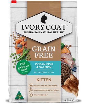 Ivory Coat Grain Free Dry Cat Food Kitten Ocean Fish And Salmon 4kg