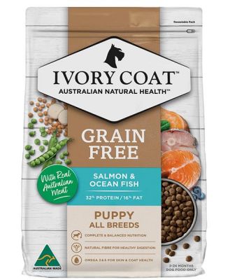 Ivory Coat Grain Free Dry Dog Food Puppy Salmon And Ocean Fish 13kg