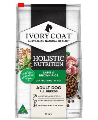Ivory Coat Holistic Nutrition Dry Dog Food Adult Lamb And Brown Rice 15kg