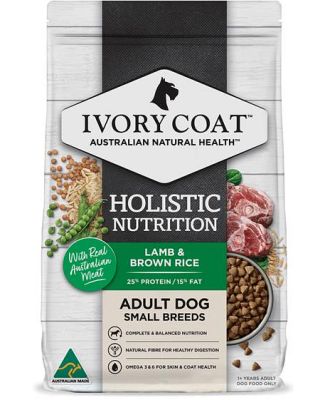 Ivory Coat Holistic Nutrition Dry Dog Food Small Breed Adult Lamb And Brown Rice 8kg