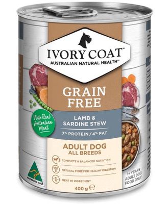 Ivory Coat Lamb And Sardine Stew Canned Dog Food 12 X 400g