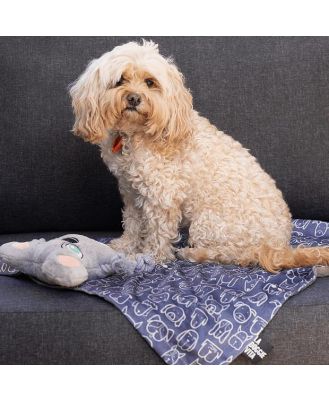 La Doggie Vita Blanket Plush Dog Central Indigo