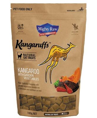 Mighty Raw Kangaruffs Cat Treats Kangaroo With Garden Veg 100g