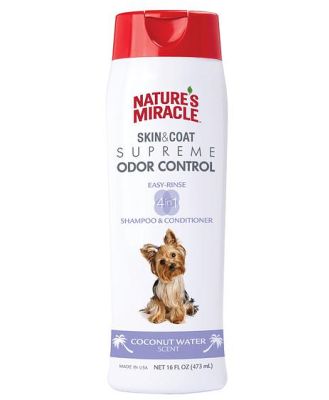 Natures Miracle Skin And Coat Supreme Odour Control Shampoo And Conditioner Coconut Water 473ml