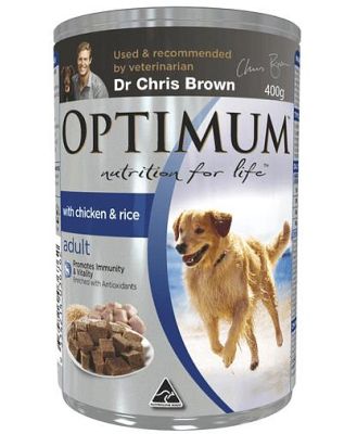 Optimum Adult Chicken Rice Dog Food 24 X 400g