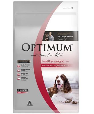 Optimum Adult Healthy Weight Dry Dog Food Chicken Vegetables And Rice 13kg