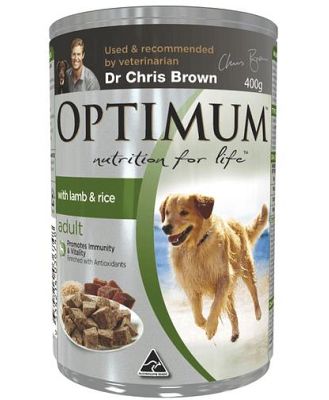 Optimum Adult Lamb Rice Dog Food 24 X 400g