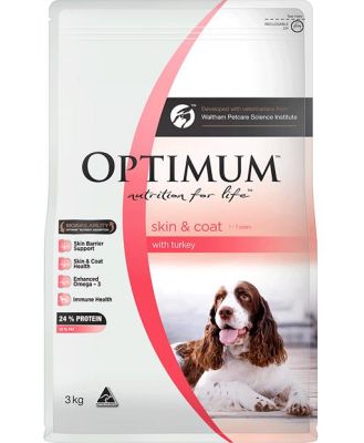 Optimum Adult Skin And Coat Dry Dog Food With Turkey 3kg