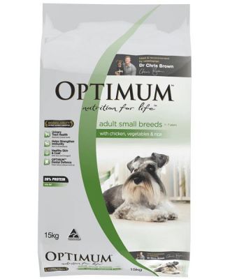 Optimum Adult Small Breed Dry Dog Food Chicken Vegetables And Rice 3kg