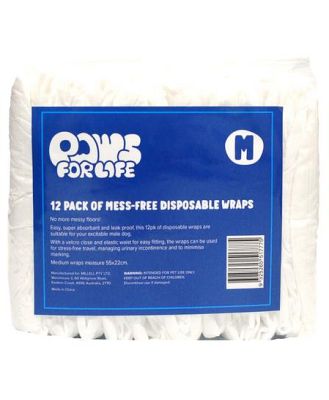 Paws For Life Disposable Wrap 12 Pack