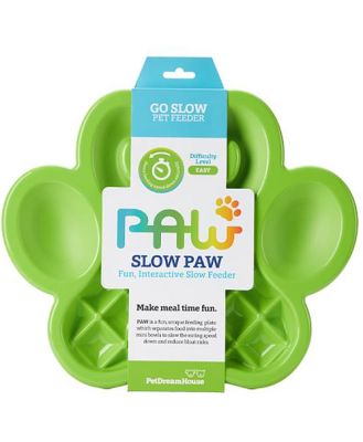 Pet Dreamhouse Paw Slow Feeder Bowl Green Each