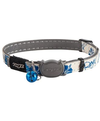 Rogz Glowcat Collar Blue Floral 11mm