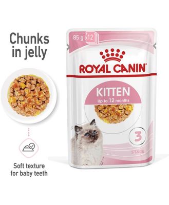 Royal Canin Kitten Instinctive Jelly Wet Cat Food Pouches 12 X 85g