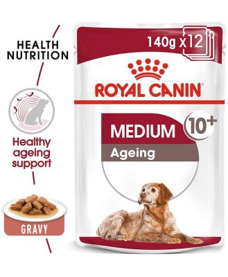 Royal Canin Medium Ageing 10 Plus Senior Wet Dog Food Pouches 10 X 140g