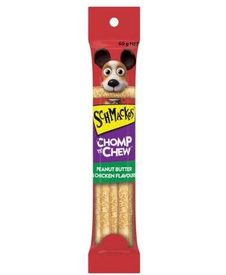 Schmackos Dog Treats Chomp N Chew Large Peanut Butter 240g