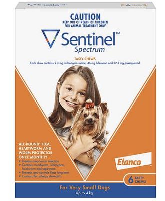 Sentinel Spectrum Chewss Very Small Brown 6 Pack