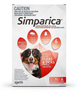 Simparica Flea Tick Chews Extra Large Dog 6 Pack