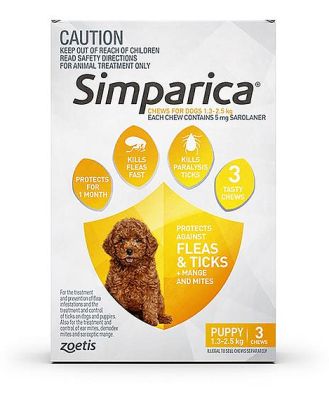 Simparica Flea Tick Chews Puppy 3 Pack