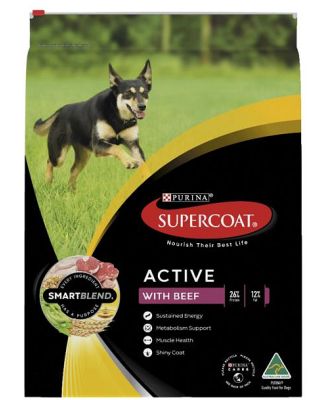 Supercoat Smartblend Dry Dog Food Active Adult Beef 18kg