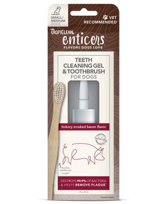 Tropiclean Enticers Teeth Cleaning Kit Hickory Smoked Bacon